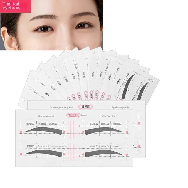 12 Eyebrow Shape Card Conjoined Eyebrow Stickers Simple Seconds To Complete