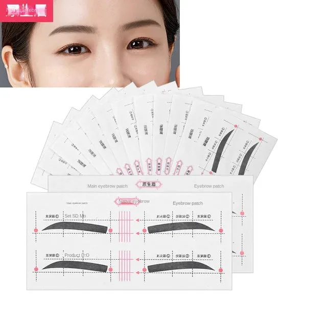 12 Eyebrow Shape Card Conjoined Eyebrow Stickers Simple Seconds To Complete