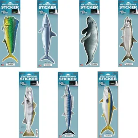 12 inch Fish Decal Stickers Wahoo, Mahi, White Seabass, Yellow Fin Tuna & Many more