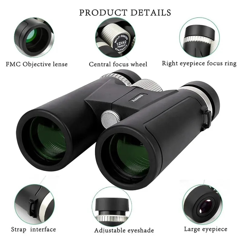 12x42 HD Portable Waterproof Binoculars