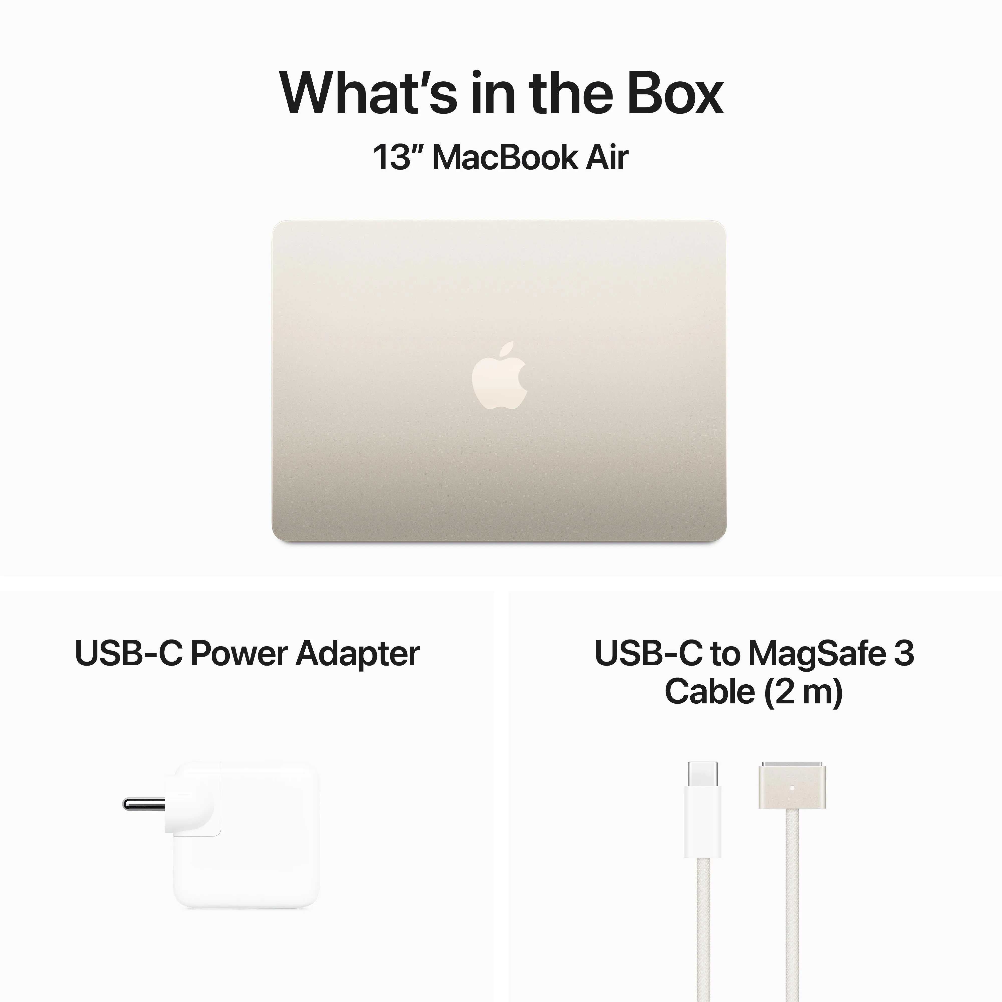 13-inch MacBook Air: Apple M3 chip with 8‑core CPU and 8‑core GPU, 256GB SSD - Starlight