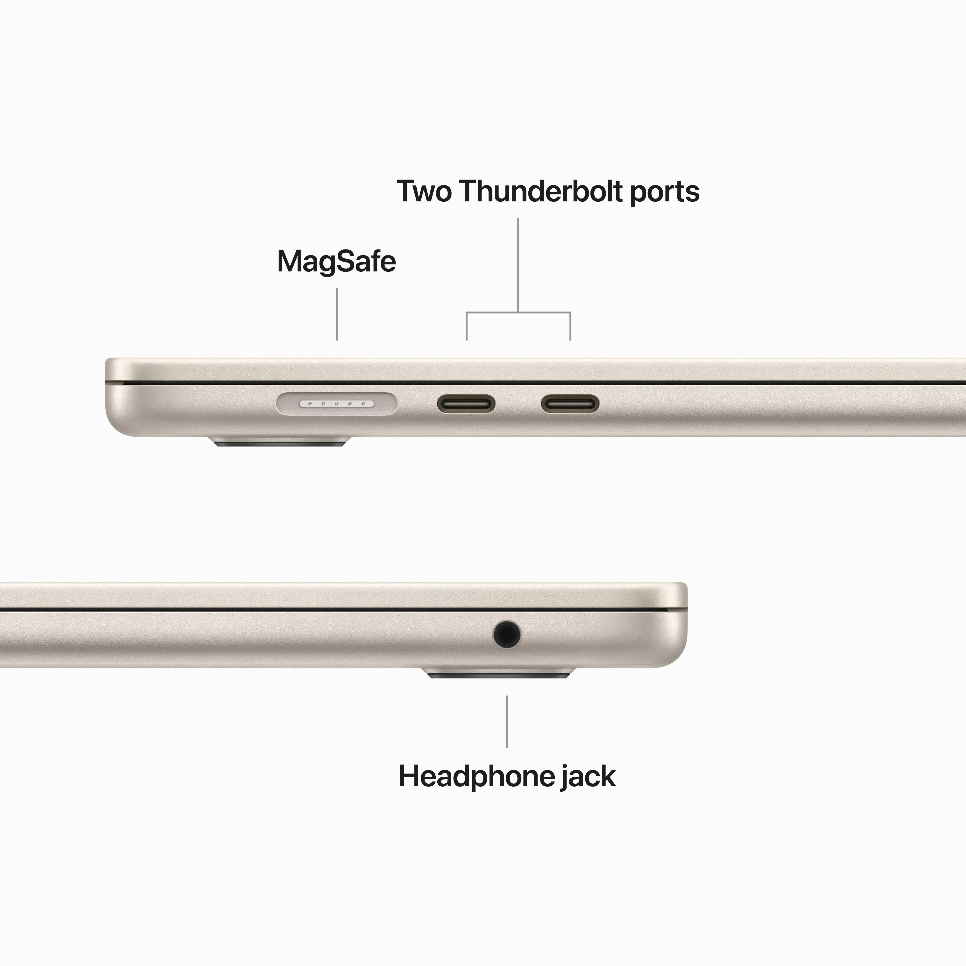 15-inch MacBook Air: Apple M2 chip with 8‑core CPU and 10‑core GPU, 256GB SSD - Starlight