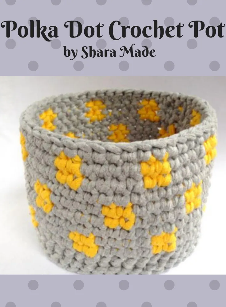 1512 Polka Dot Crochet Pot (e-pattern)