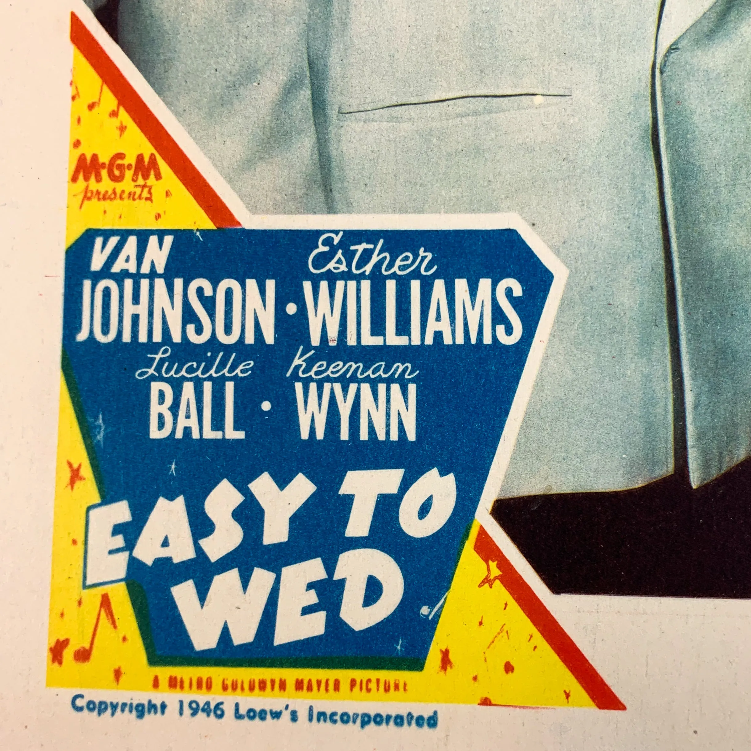 1946 MGM Easy To Wed Esther Williams Van Johnson Movie Lobby Card