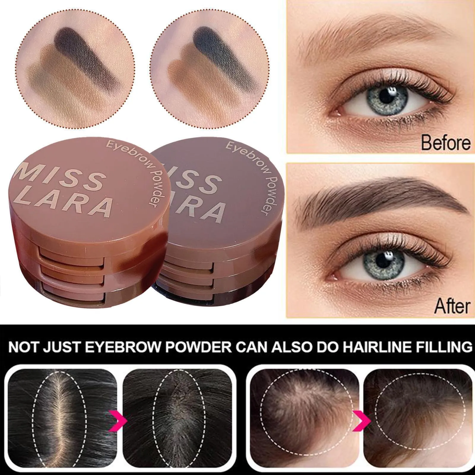 3-layer Eyebrow Powder Silhouette Hair Powder 3 in Makeup. 1 Contouring A1W1