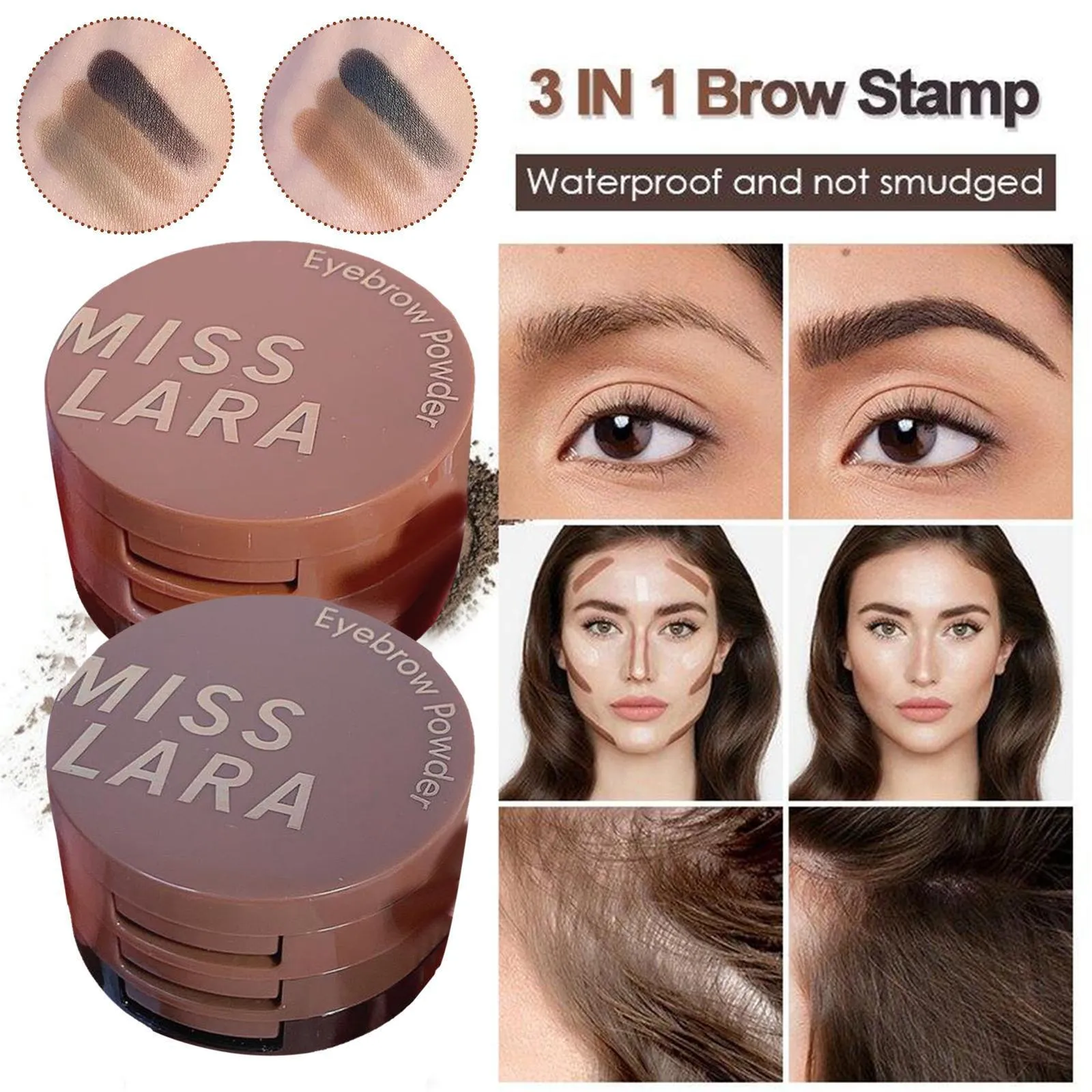 3-layer Eyebrow Powder Silhouette Hair Powder 3 in Makeup. 1 Contouring A1W1