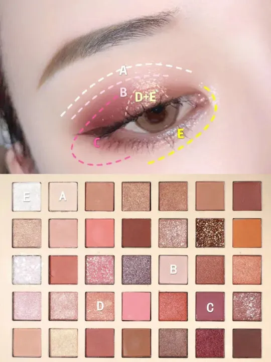 35Colors Matte Shimmer Smoky Eyeshadow Palette Waterproof Glitter Diamond Pigment Highlighter