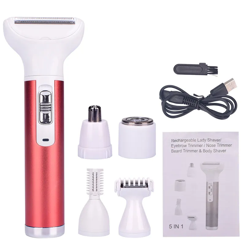 5 in 1 Rechargeable Painless Lady Epilator Shaver Set