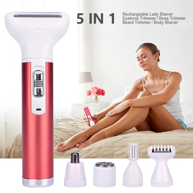 5 in 1 Rechargeable Painless Lady Epilator Shaver Set