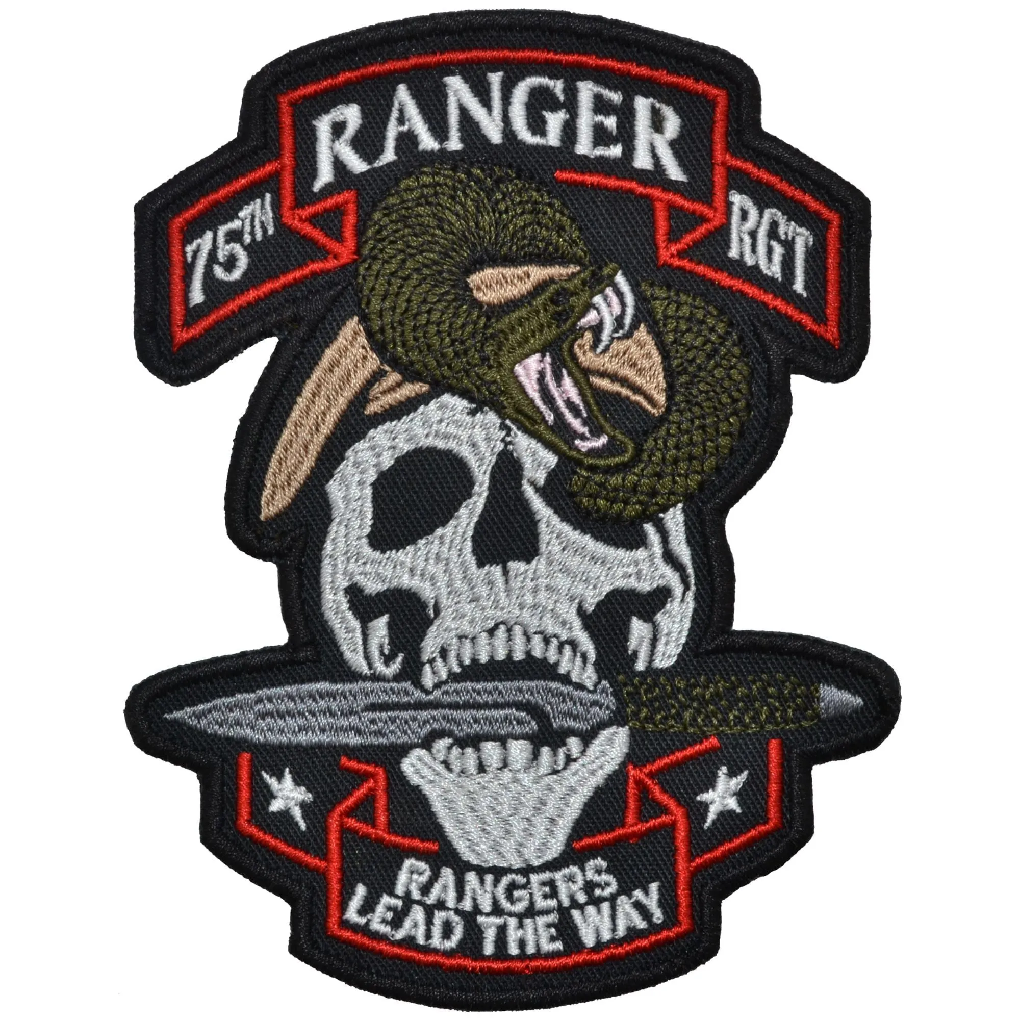 75th Ranger RGT Skull, Snake & Dagger Patch