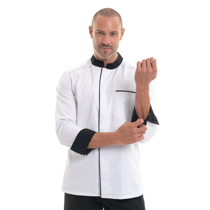 ABAX Long Sleeve Kitchen Coat White and Black - ROBUR