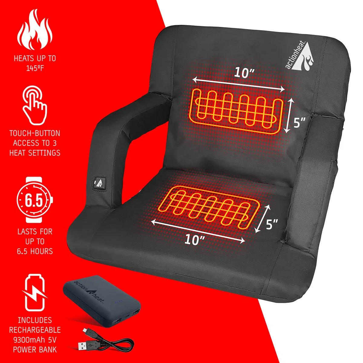 ActionHeat 5V Heated Folding Bleacher Seat