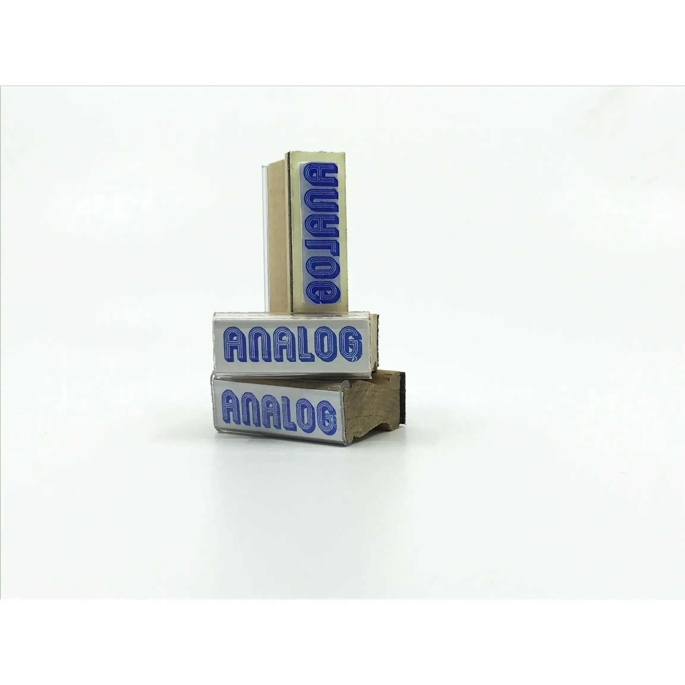 Analog Wooden Handle Rubber Stamp