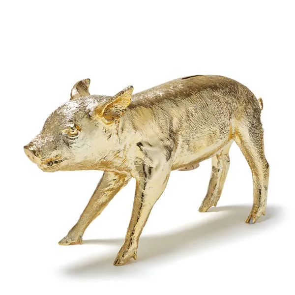 Areaware Reality Bank in the Form of a Pig - Gold Chrome