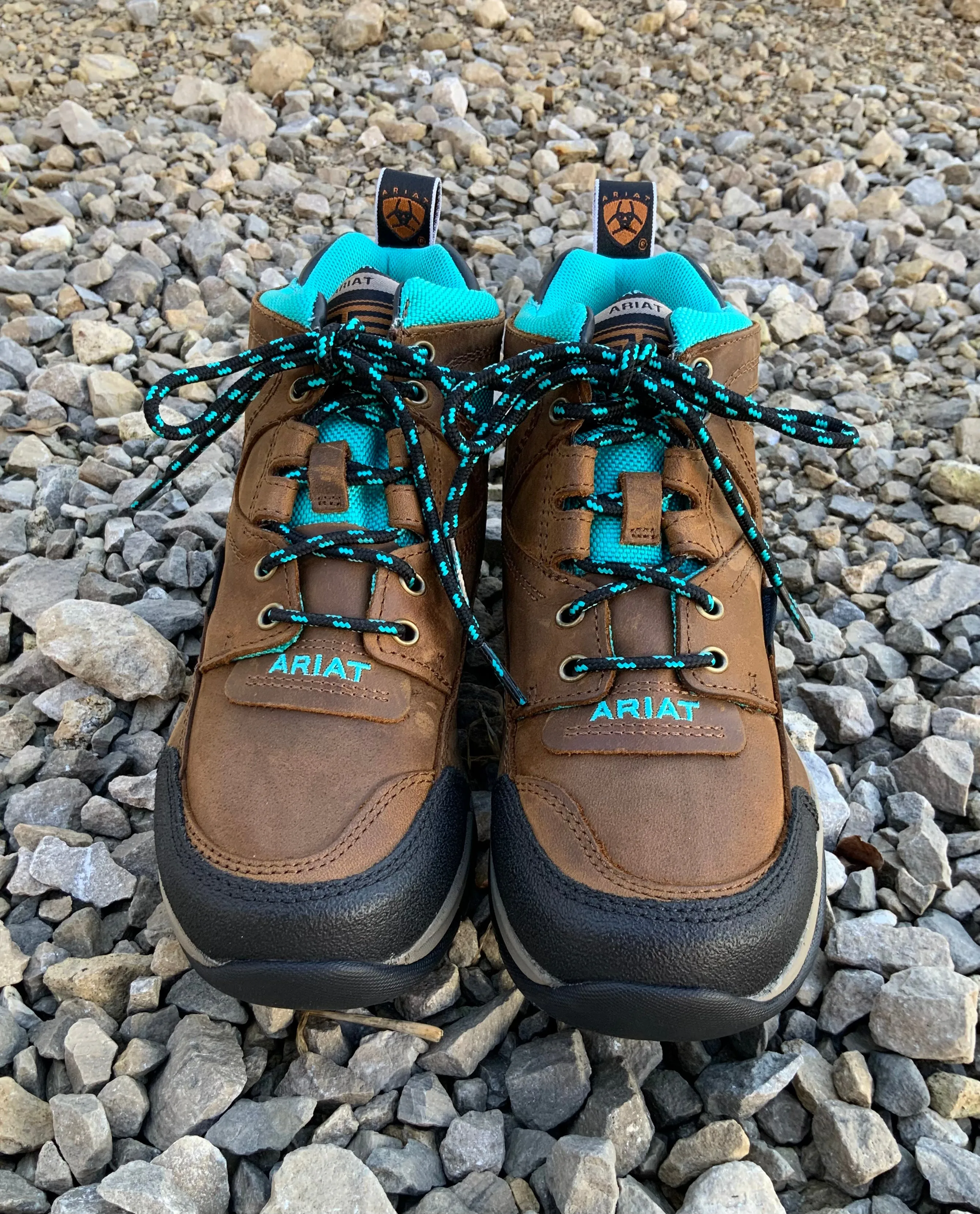 Ariat Women's Terrain H2O Waterproof Weathered Brown & Turquoise Lace Up Shoe 10042538