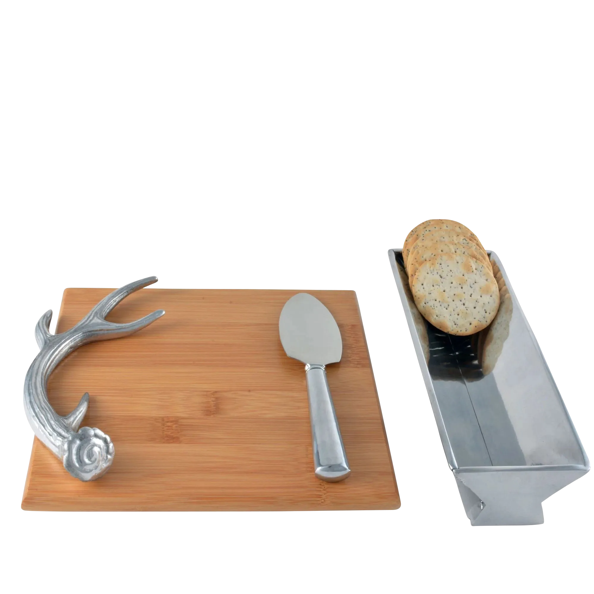 Arthur Court Antler Bamboo Cheese Set