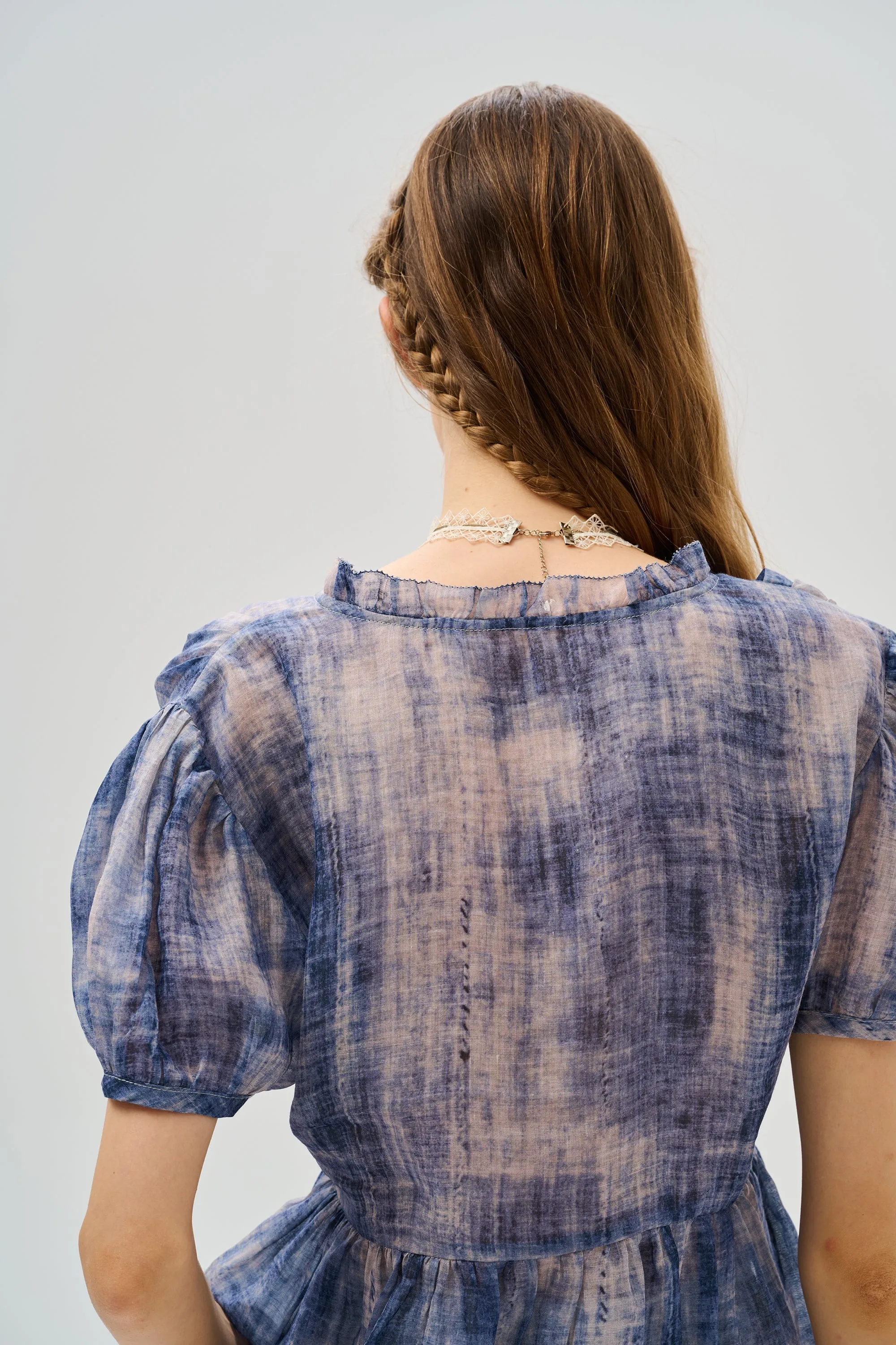 Artwork 12 | Unique Lace-up Linen Blouse