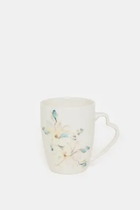 Assorted Floral Mug With Heart Handle