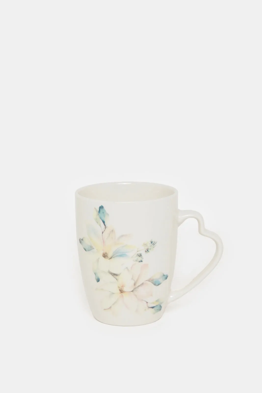 Assorted Floral Mug With Heart Handle