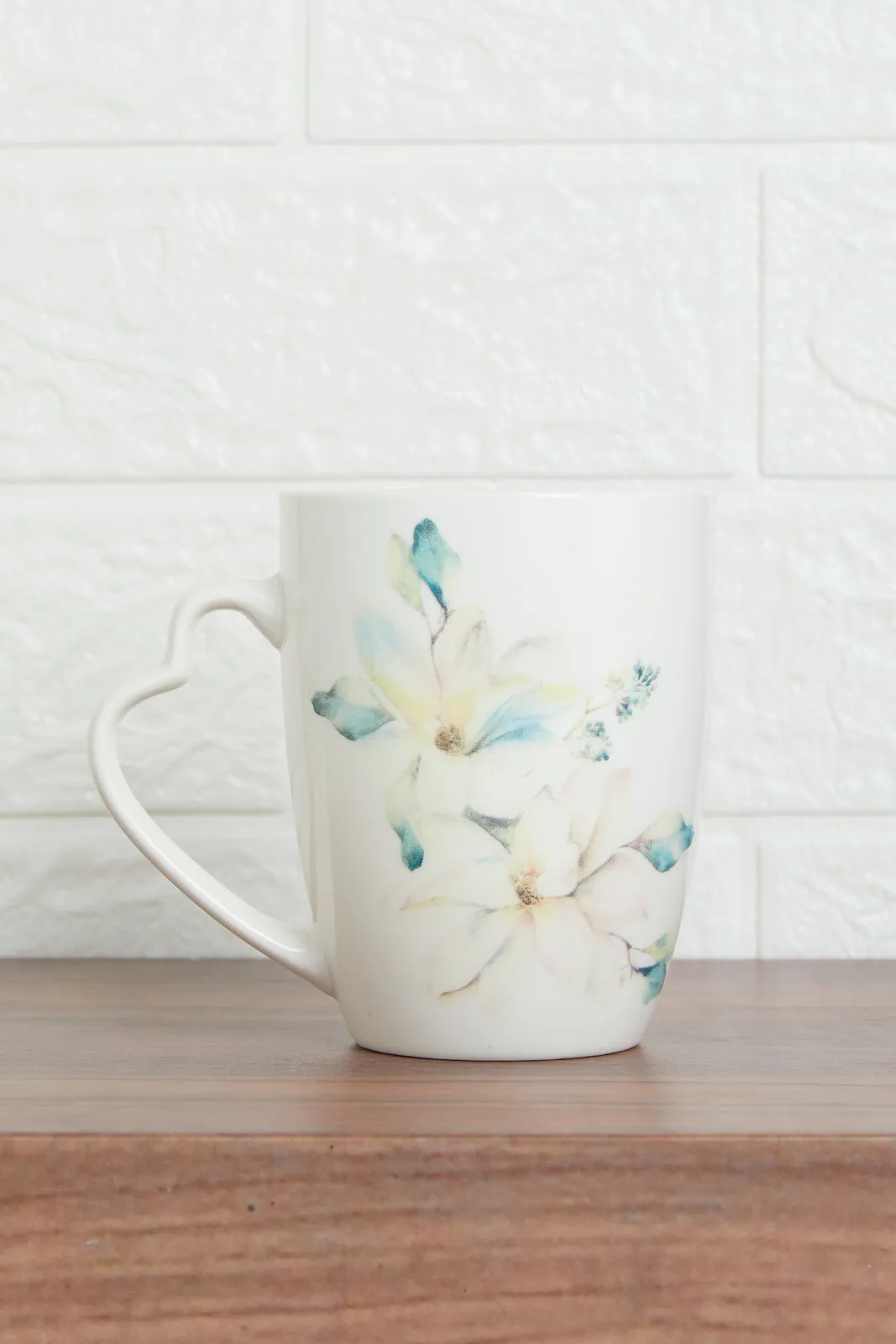 Assorted Floral Mug With Heart Handle