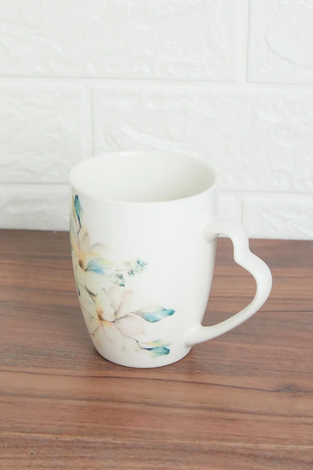 Assorted Floral Mug With Heart Handle