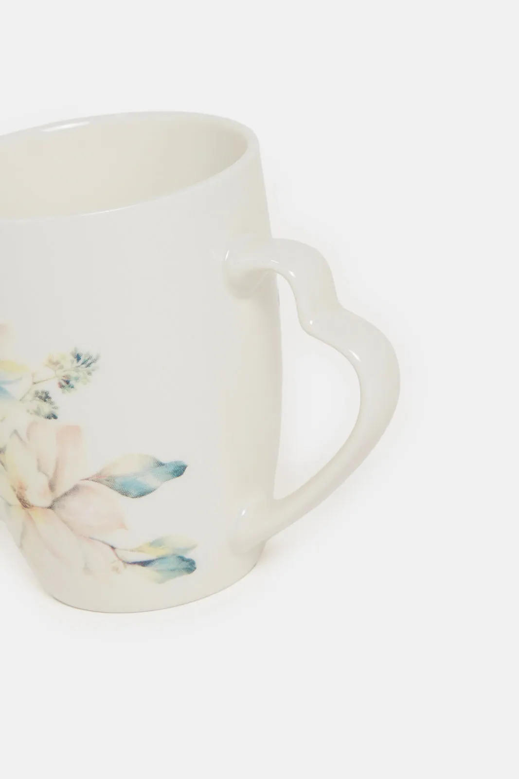 Assorted Floral Mug With Heart Handle