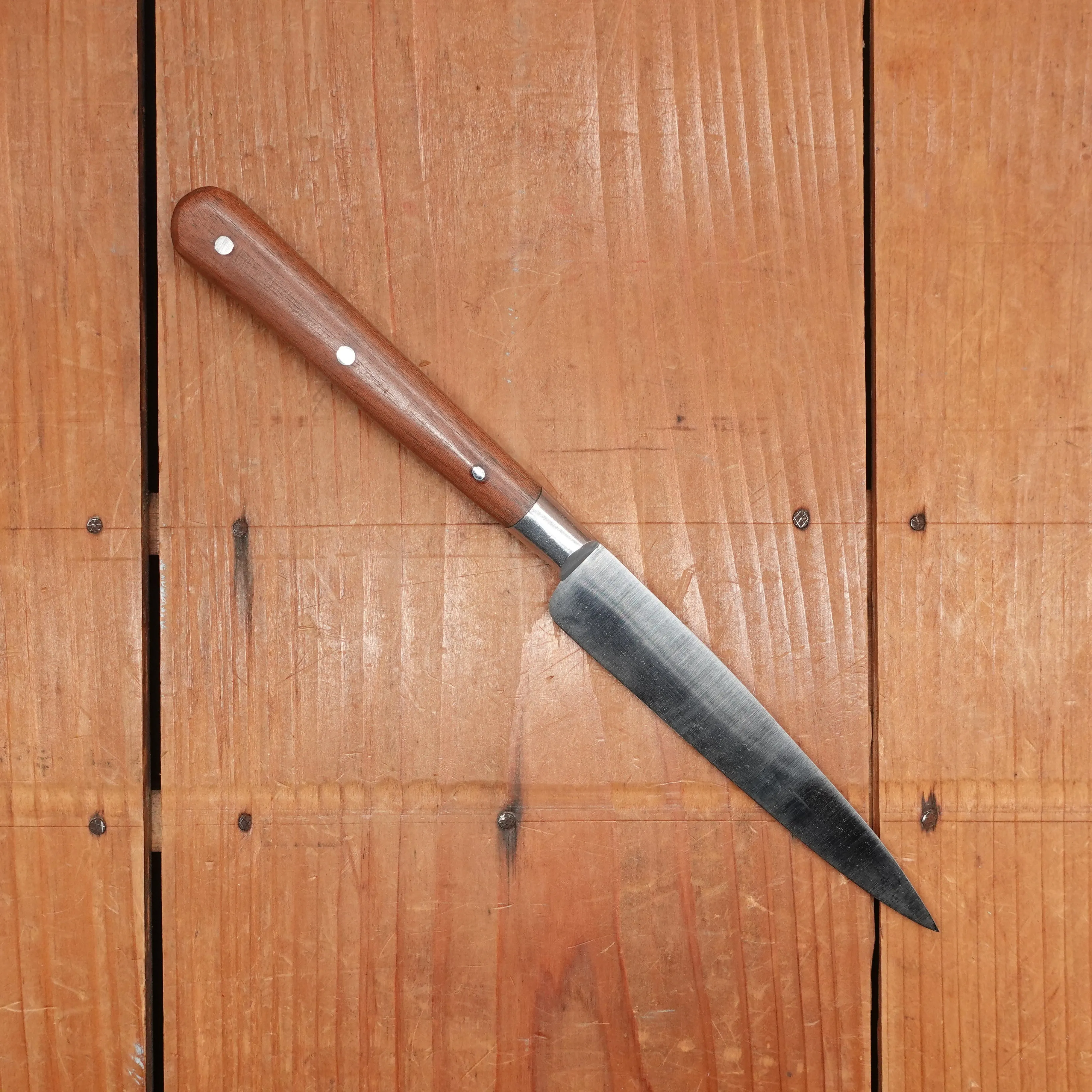 Au Sabot 4" Pointed Paring Carbon Steel Bubinga with Stainless Bolster