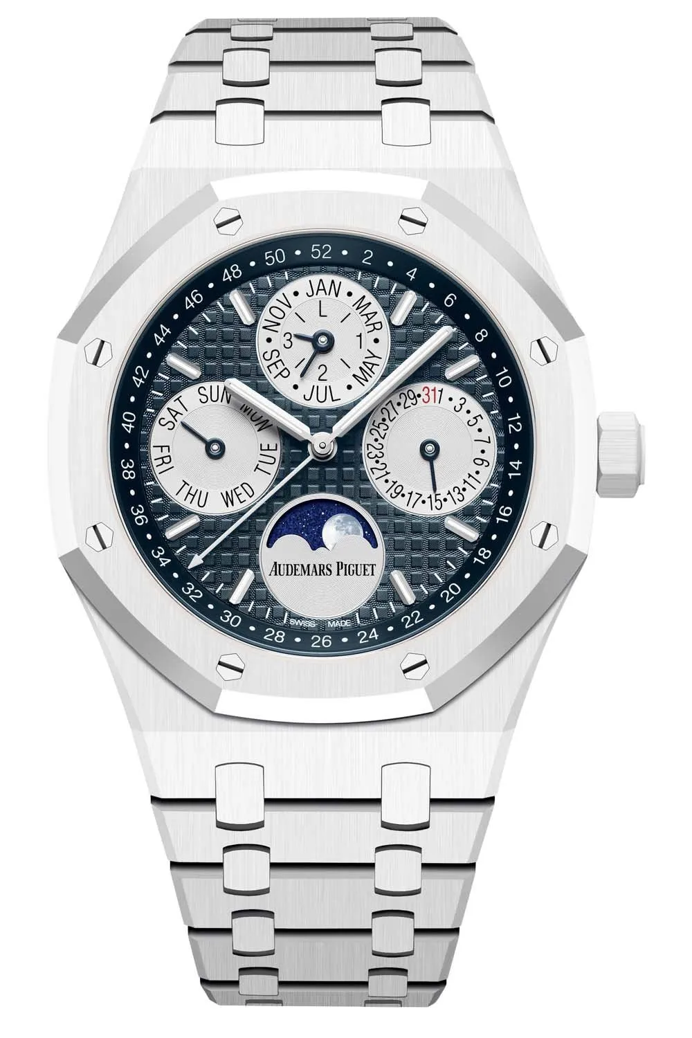 Audemars Piguet Royal Oak White Ceramic Perpetual Calendar Index Dial Watch (Reference # 26579CB.OO.1225CB.01)