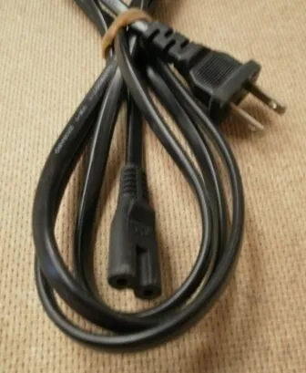 Black 6ft Power Supply Adapter Cord Male 5-15-P Female C7 -- Used