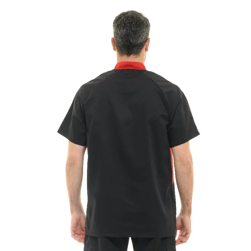 Black and Red Duo Chef Coat - MANELLI