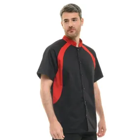 Black and Red Duo Chef Coat - MANELLI