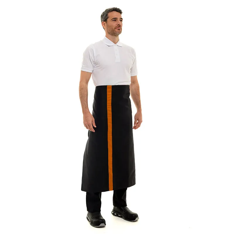 Black Apron with Orange Stripe 35.43 inch - MANELLI