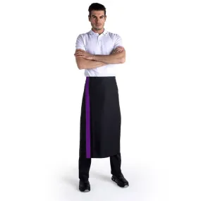 Black Apron with Purple Stripe 35.43 inch - MANELLI