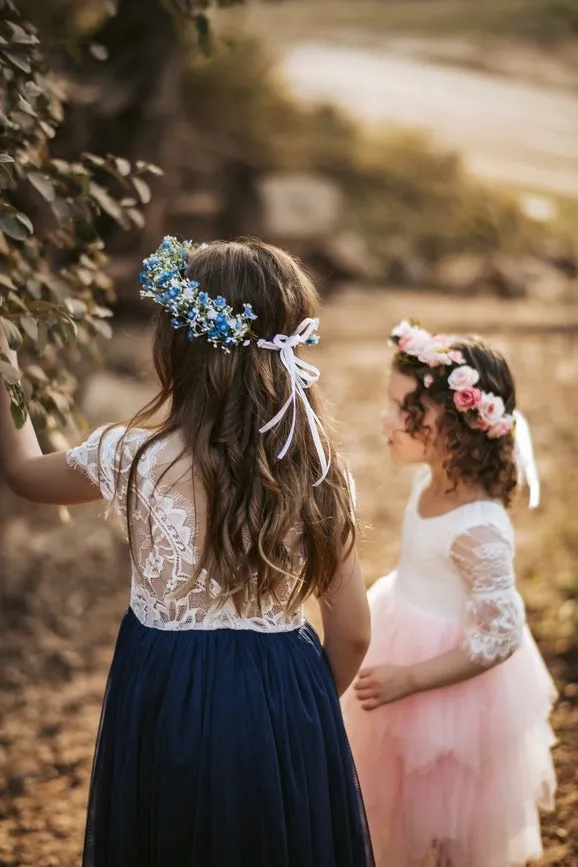 Blue Babys Breath Flower Crown