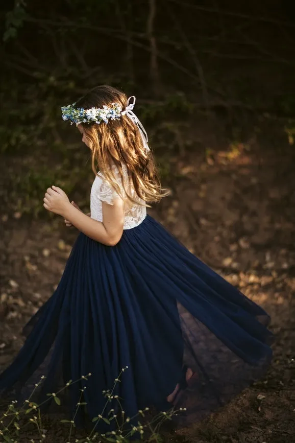 Blue Babys Breath Flower Crown