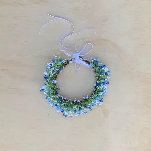 Blue Babys Breath Flower Crown