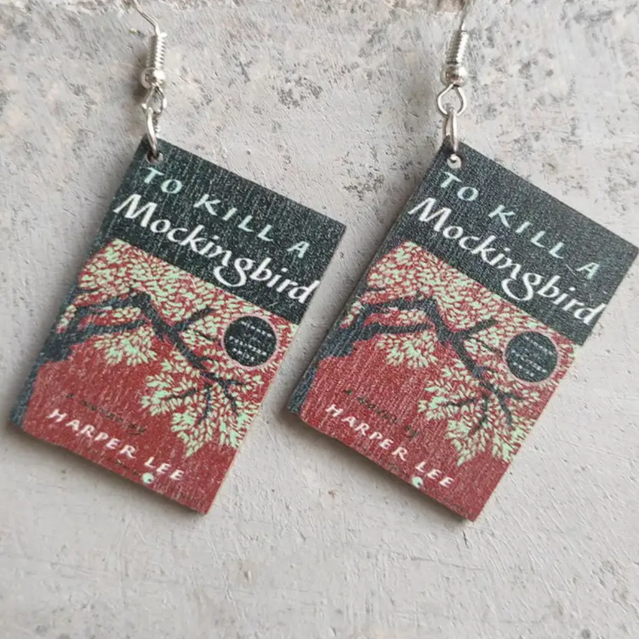 Book Earrings - Book Club Earrings, Handmade Earrings, Book Shop Owner, Librarian Earrings