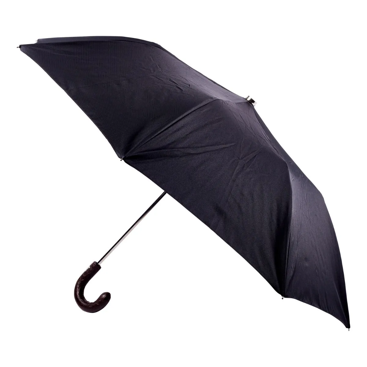 Brown Alligator Travel Umbrella with Black Canopy