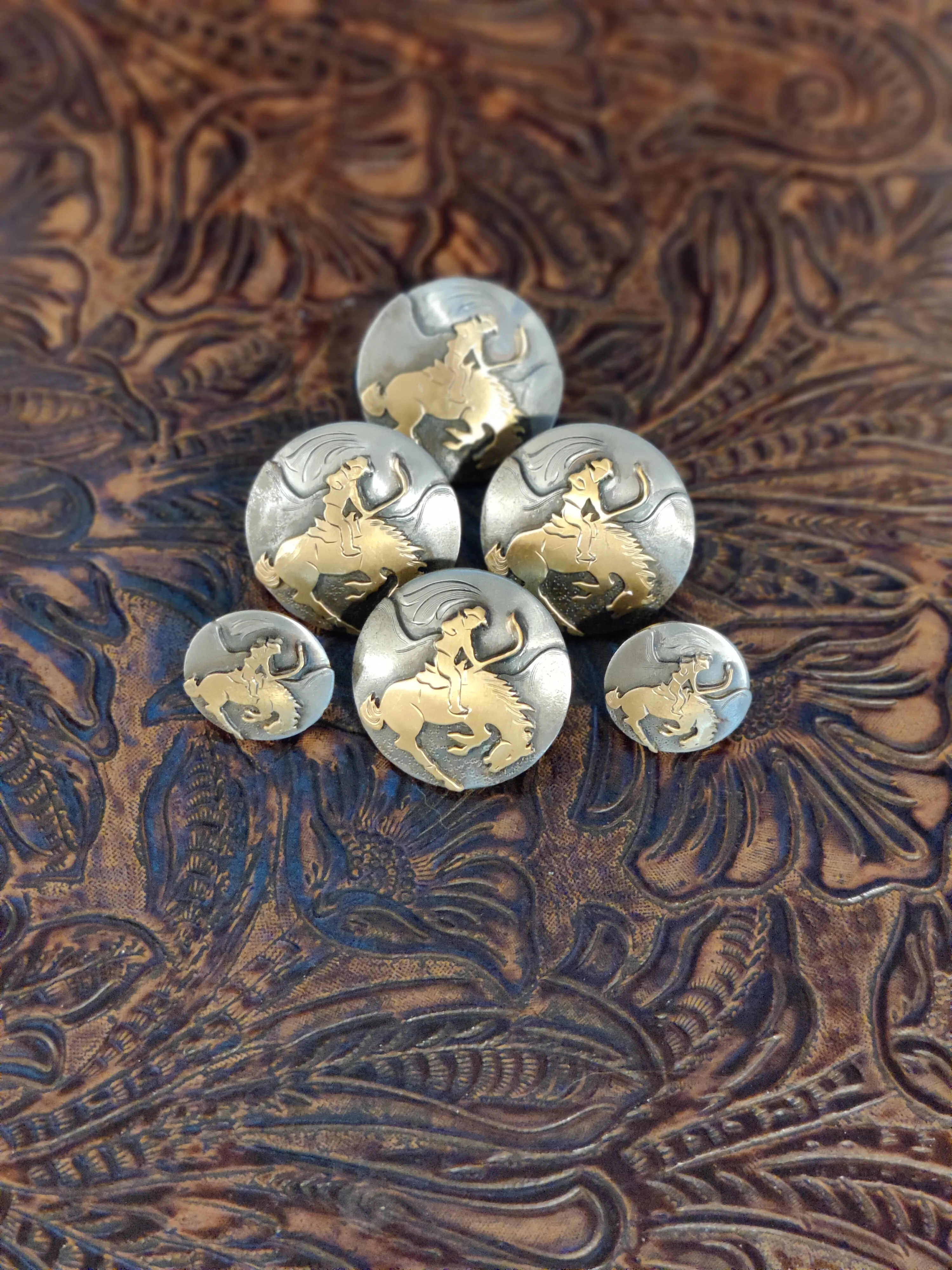 Bucking Cowboy Conchos