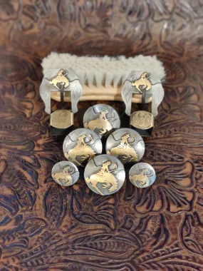 Bucking Cowboy Conchos