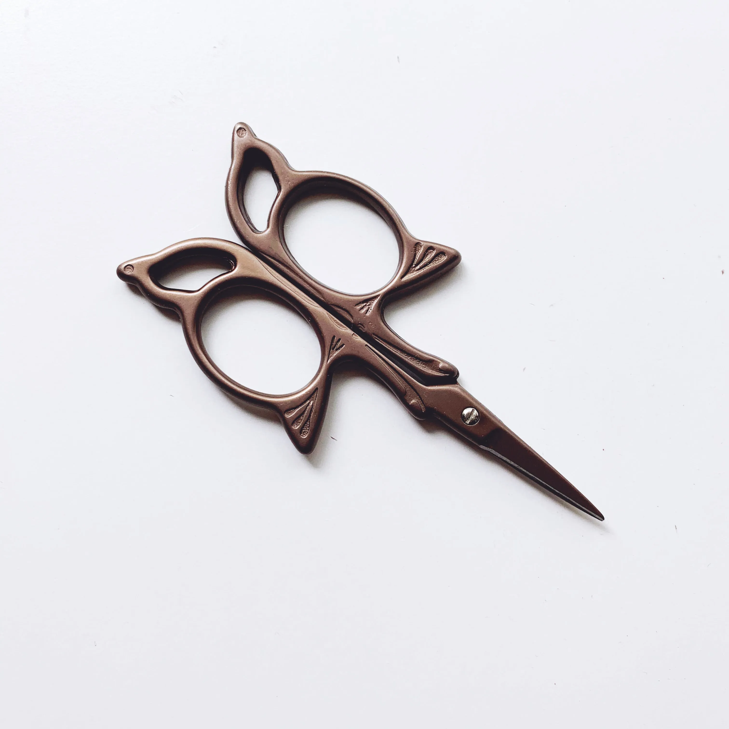 Butterfly Antique Style Chocolate Brown Stainless Steel Embroidery Scissors