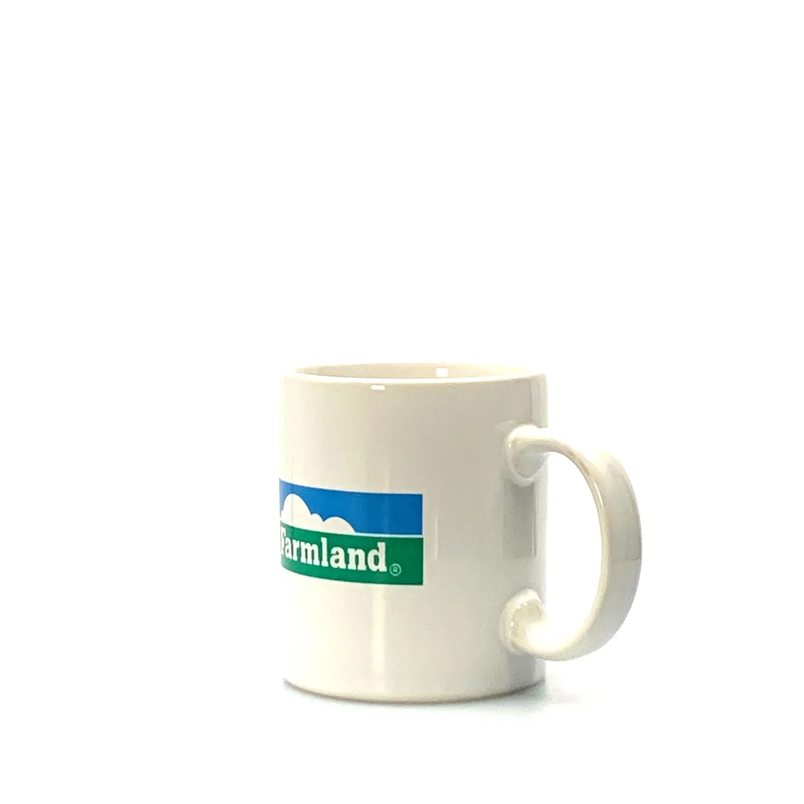 Ceramic FARMLAND Logo Coffee Cup, White 10 Fl Oz