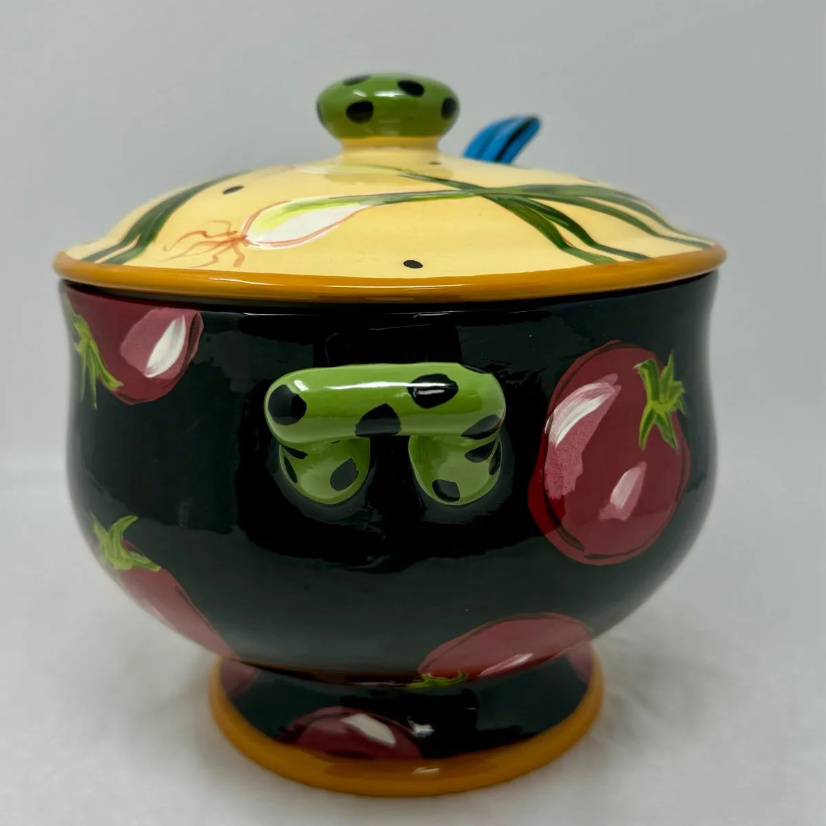 Ceramic Tureen with Lid and Ladle