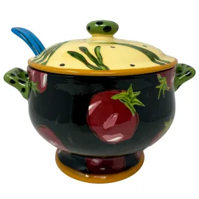 Ceramic Tureen with Lid and Ladle