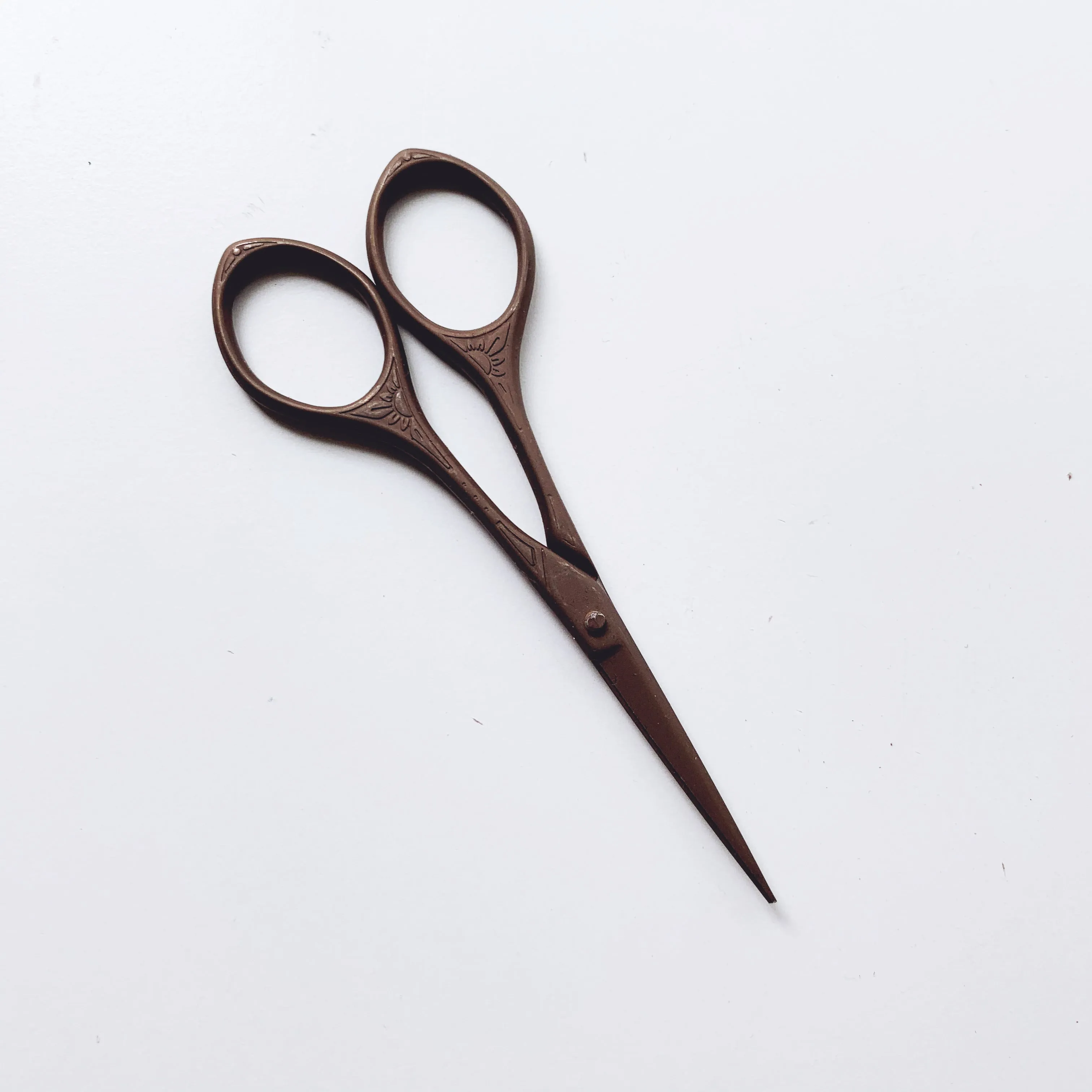 Chocolate Bronze Sunflower Antique Style Stainless Steel Embroidery Scissors