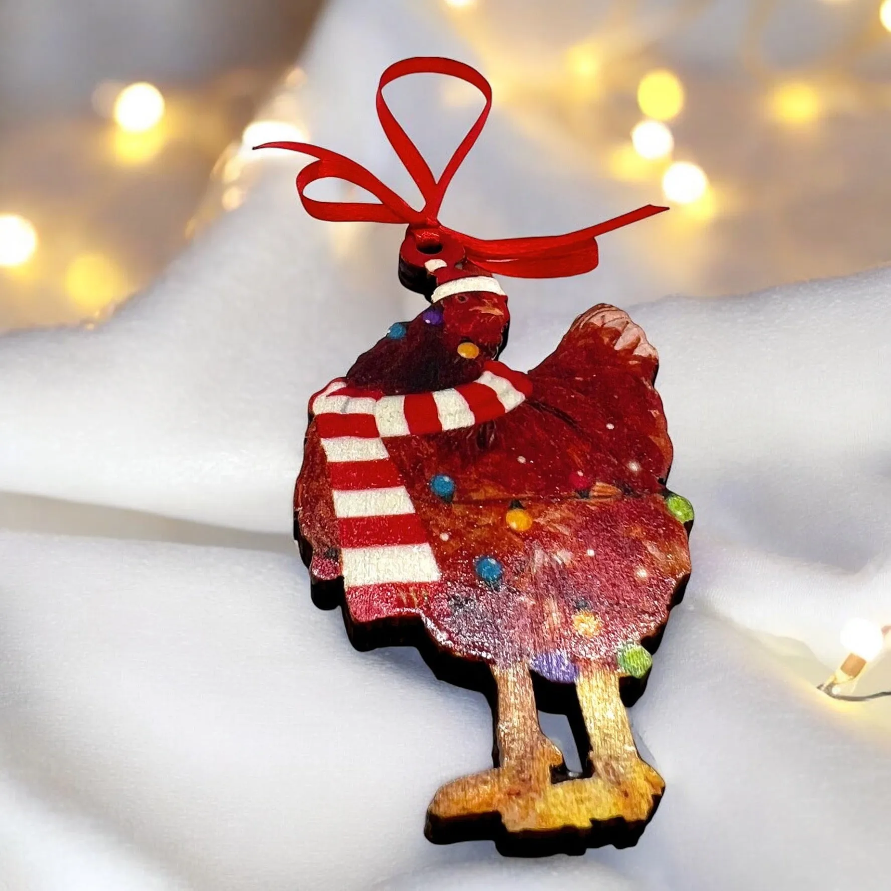 Cluckin' Cute 2024 Red Rooster Christmas Ornament - Personalize Your Holiday Cheer!