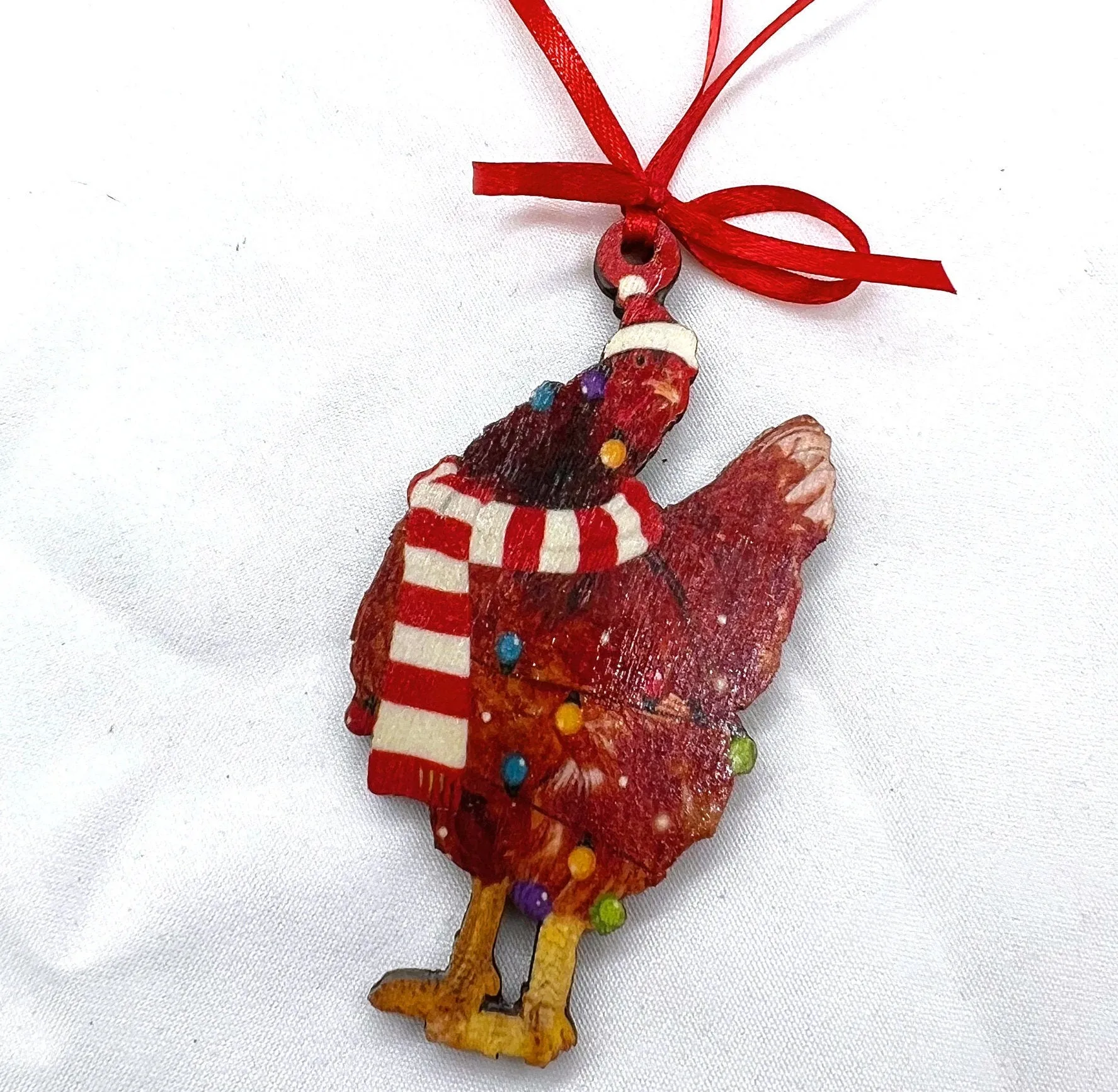 Cluckin' Cute 2024 Red Rooster Christmas Ornament - Personalize Your Holiday Cheer!