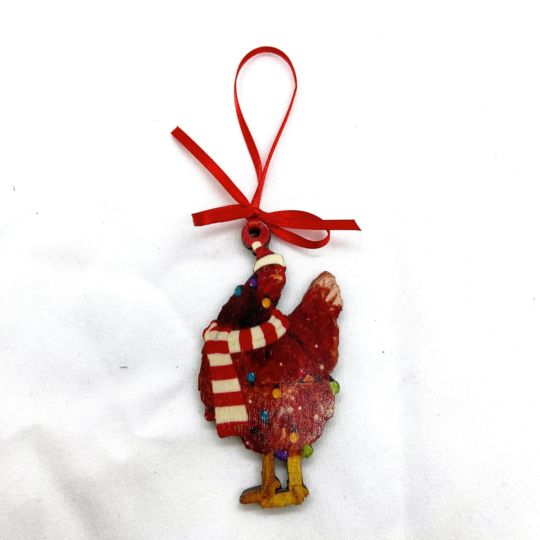 Cluckin' Cute 2024 Red Rooster Christmas Ornament - Personalize Your Holiday Cheer!