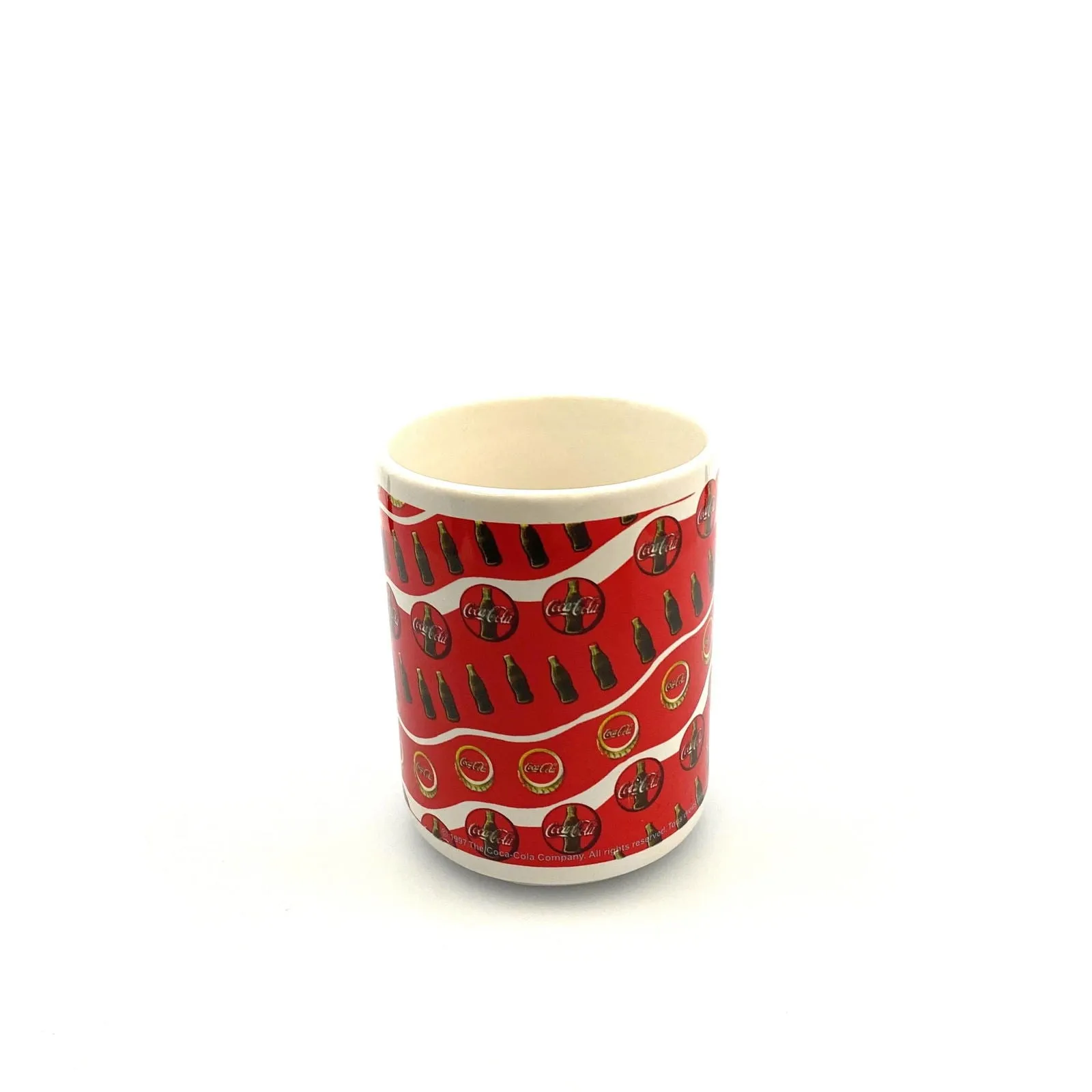 Coca-Cola Logo Red White Ceramic Coffee Cup Mug 1997