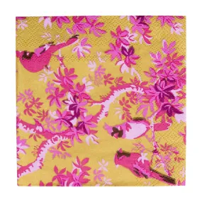 Cocktail Napkins - Scenic Songbirds Rose/Gold